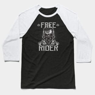 Free Rider cool Motorbike Skull Biker Gift Baseball T-Shirt